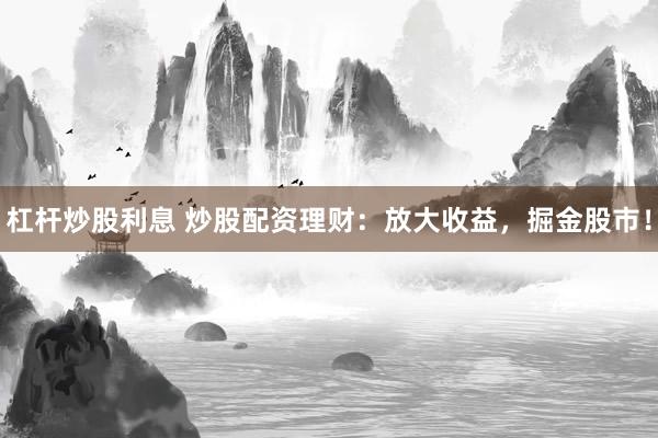 杠杆炒股利息 炒股配资理财：放大收益，掘金股市！