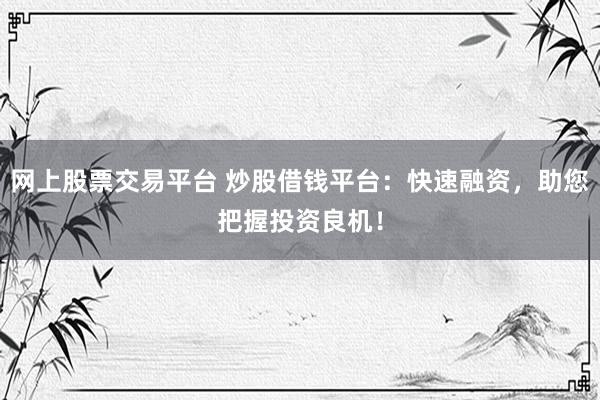 网上股票交易平台 炒股借钱平台：快速融资，助您把握投资良机！