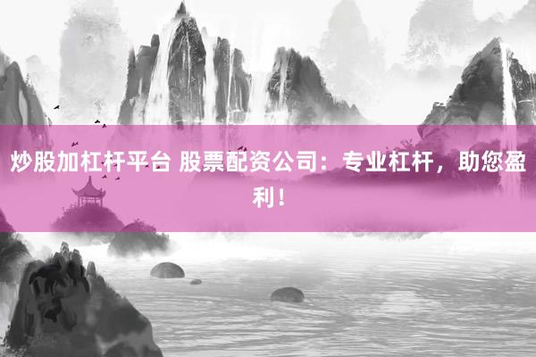 炒股加杠杆平台 股票配资公司：专业杠杆，助您盈利！