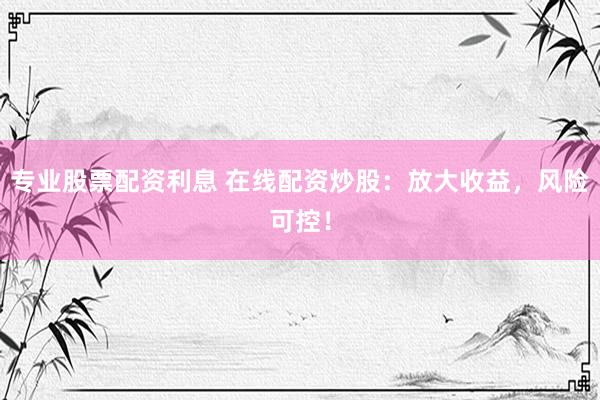 专业股票配资利息 在线配资炒股：放大收益，风险可控！